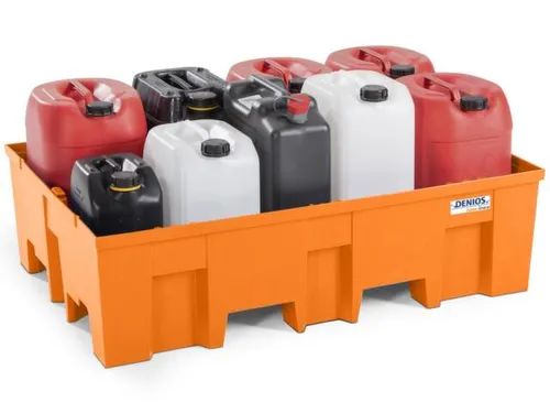 PE-opvangbak,v. 2x200l vat,opvangvol. 220l,HxBxD 350x865x1245mm