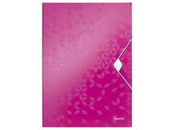 Elastomap Leitz WOW 3-kleps A4 Polypropyleen roze