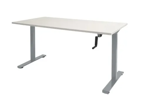 Dextro Slinger Bureau Zit-sta T-poot 120x80 Krijtwit 25mm Alu