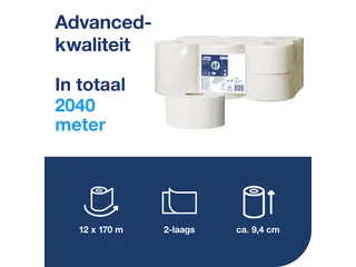 Toiletpapier Tork T2 120280 Advanced 2-laags 170m Mini Jumbo - 2
