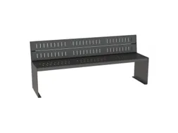 parkbank,B 1800mm,staal-zitting RAL6005,zitting H 450mm