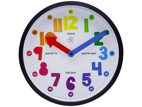 Wandklok nXt Sophia dia 30cm kunststof blauw cijferaanduiding gekleurd