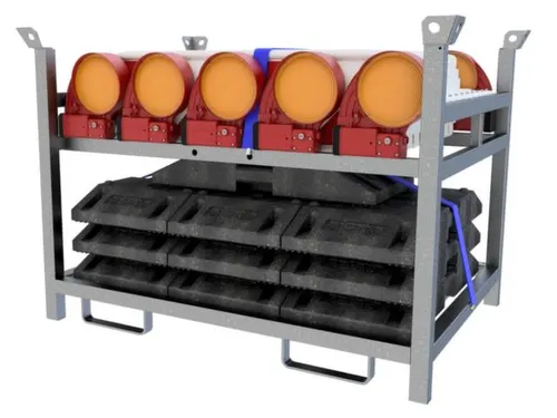 Bakenset,10Bakens M. Lampen,Voetplaten,1Opslag-/Transportpallet