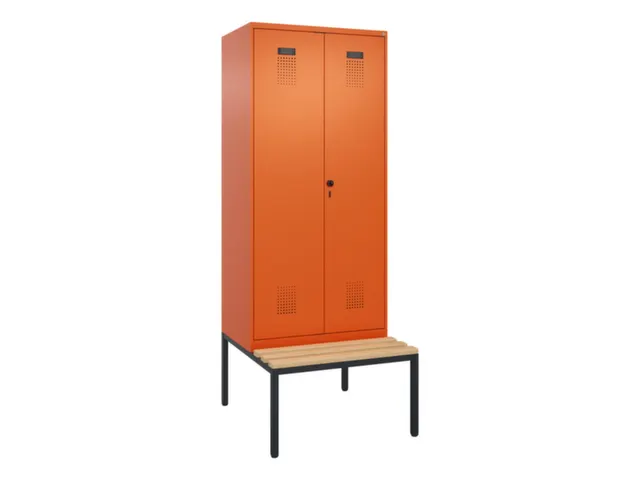 locker met bank,voor scheiding van kleding,HxBxD 2120x800x815mm,2vak
