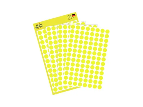 Etiket Avery Zweckform 3013 Rond Ø8mm Geel 416 Stuks