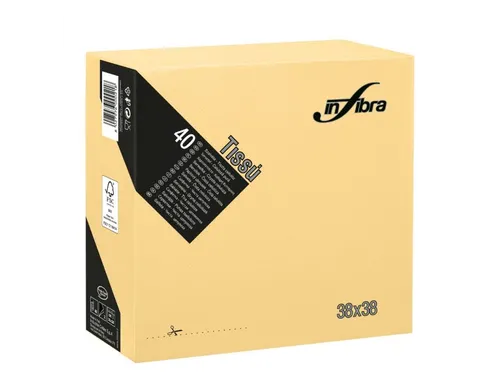 Infibra I-0465 P-to-P Servet 38x38cm 1/4 vouw 2-Laags Creme 1440 Stuks