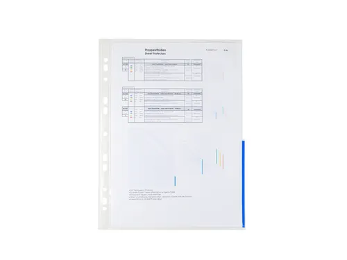 Showtas Transparant Met Blauwe Indexstrook En 11-Gaats Perforatierand