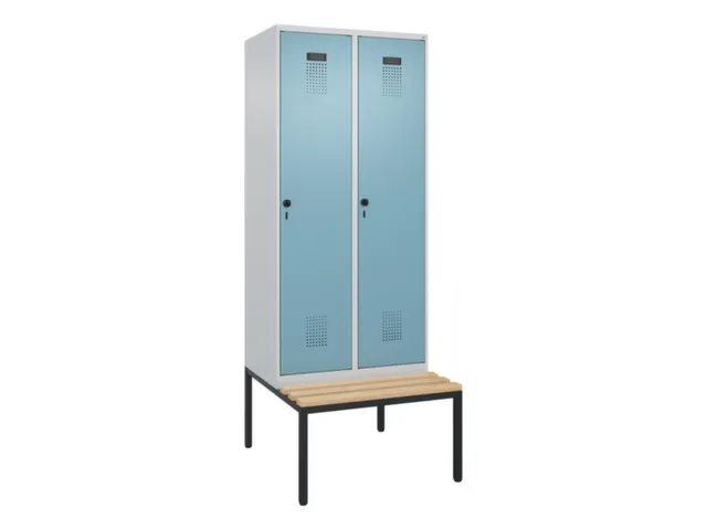 locker met bank,voor scheiding van kleding,HxBxD 2120x800x815mm,2vak