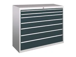 ladekast HxBxD 1000x1023x600mm 7laden RAL7035 front RAL7016