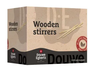 Roerstaafje Douwe Egberts 137 mm hout 1000 stuks - 1