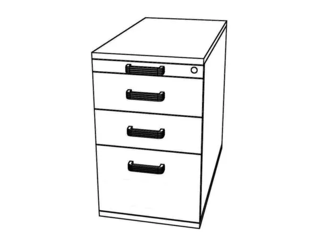 caisson de bureau HxlxP 760x428x800mm 1 TP 2tiroir(s)