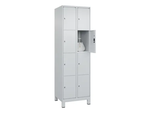 lockerkast,HxBxD 1950x600x500mm,2x4vakken,vak B 300mm,cil.-slot,voeten