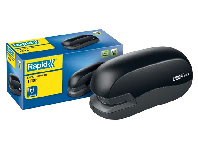 Rapid Fixativ Mobiele Elektrische Nietmachine 10BX 10vel zwart/wit