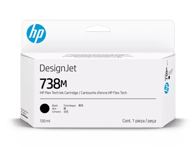 A24VLA HP 738M DNJ ink Cartridge Zwart 130ml