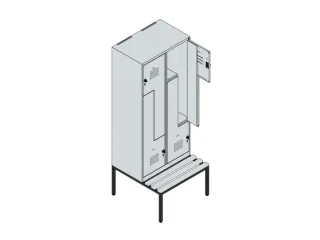 Z-garderobekast,HxBxD 2120x800x815mm,4vak,vak B 400mm,cil.-slot - 3