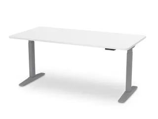 Elektrisch ihv bureau,HxBxD 650-1300x1600x800mm,blad wit,T-voet grijs - 1