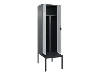 PBM-locker met bank,HxBxD 2120x600x815mm,2vak,vak B 300mm,draaigrendel - 2