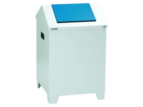 afvalverzamelaar zelfblussend 73 liter deksel staal RAL5010