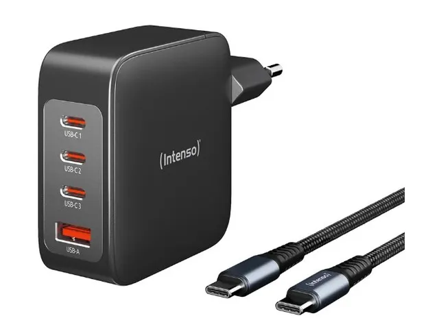 Intenso GaN Power adapter 140 W 3x USB-C 1x USB-A Zwart
