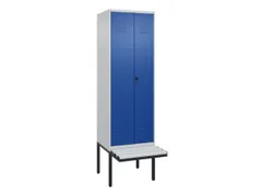 PBM-locker met bank,HxBxD 2120x600x815mm,2vak,vak B 300mm,draaigrendel