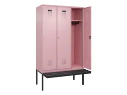 locker met bank,HxBxD 2120x1200x815mm,3vak,vak B 400mm,cilinderslot