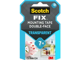 Plaktape 3m Scotch Montage 19mmx1.5m Transparant 2z - 2