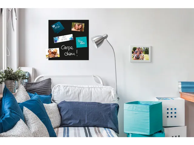 Tableau magnetique en verre Be!board 450x450mm Noir