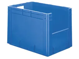 Euronorm Stapelkrat Blauw 420x600x400mm 80l Gesloten Grijpopening