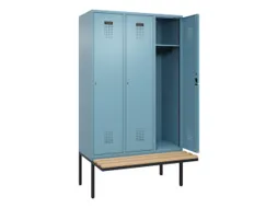 locker met bank,HxBxD 2120x1200x815mm,3vak,vak B 400mm,cilinderslot