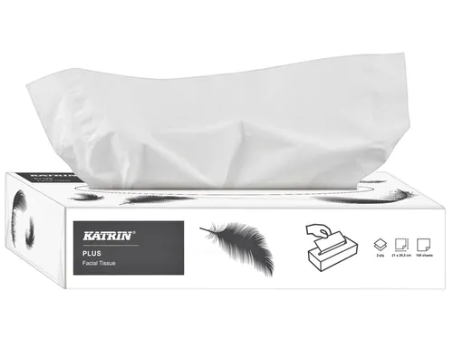 Facial tissue's Katrin 11797 2-Laags wit doos à 100 stuks