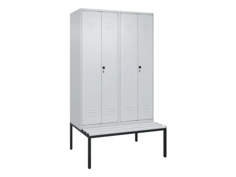 PBM-locker met bank,HxBxD 2120x1200x815mm,4vak,vak B 300mm