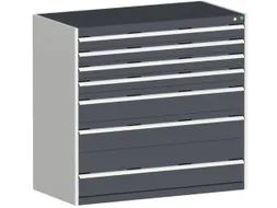 ladekast HxBxD 1200x1300x750mm 7laden romp RAL7035 front RAL7016