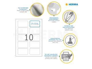 HERMA 4405 Naambadge textieletiketten A4 80x50mm Wit/rood 200 stuks - 4