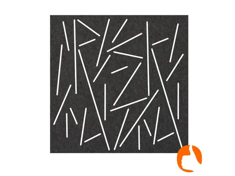 Akoestisch wandpaneel vierkant met patroon uitsnede 100x100cm Zwart