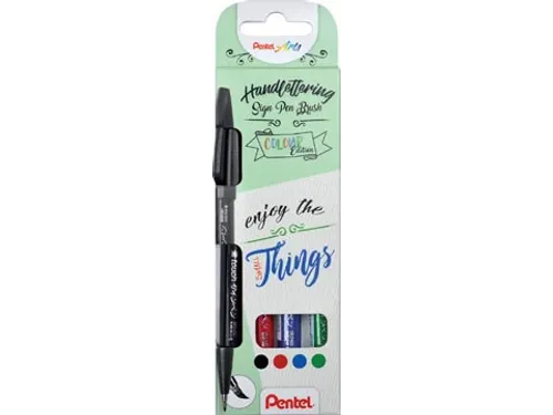 brushpen Sign Pen Brush Touch, etui met 4 stuks