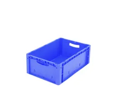 Euronorm Stapelkrat Pp 220x600x400mm Wanden/bodem Gesloten Blauw 44l