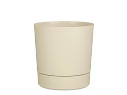 Plantenpot Mica Coco met schotel rond beige 29.5 x 28 cm