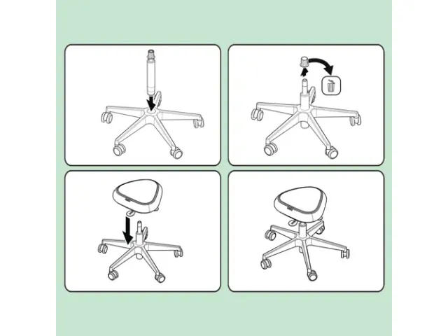 Zitkruk Leitz Ergo met wieltjes en wiebelkussen 600x470x600mm zwart