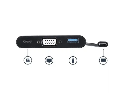 Usb-c Naar Vga Multifunctionele Adapter Power Delivery Usb-a Poort