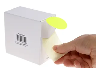 Etiketten Op Rol 50mm Fluor Geel Met Dispenser 500 Stuks - 5