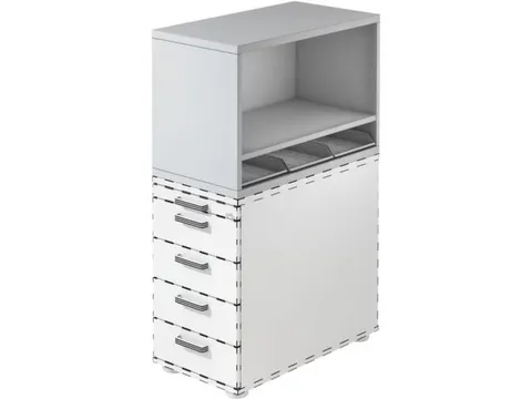 containeropzet,HxBxD 530x428x800mm,m. 3kunstst. inzetelementen DIN A4