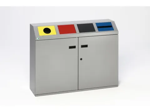 Afvalverzamelstation 4X50 Liter Romp Zilverkleurig