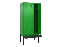 locker met bank,voor scheiding van kleding,HxBxD 2120x900x815mm,3vak