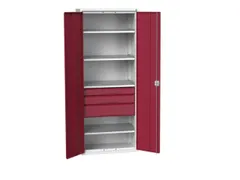 universele kast,HxBxD 2000x800x550mm,4xStalen bodem,3lade(n)