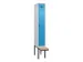 locker met bank,voor scheiding van kleding,HxBxD 2120x300x815mm,1vak