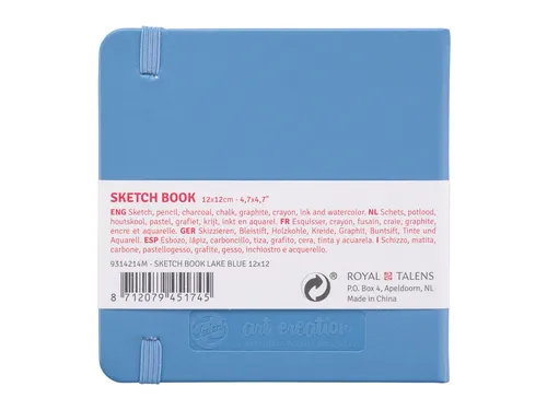 Schetsboek Talens Art Creation 80 witte vellen 140gr 120x120mm blauw