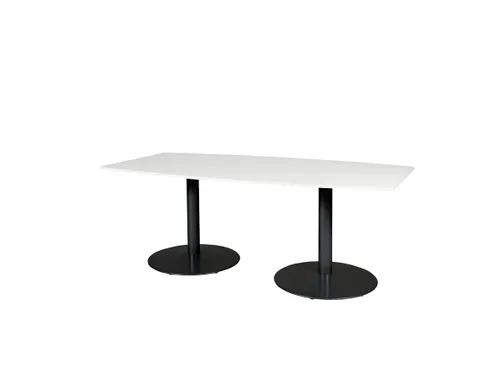 Linesto Vergadertafel Vaste Hoogte 200x100 Ton Wit 25mm Zwart