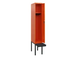 locker met bank,HxBxD 1950x300x815mm,1vak,vak B 300mm,cilinderslot