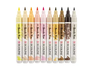 Brushpen Talens Ecoline set à 10 stuks huid - 2