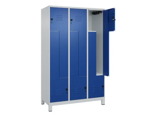 Z-garderobekast,HxBxD 1950x1200x500mm,vak B 200/400mm,draaigrendel